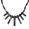 Natural Indian Agate Round Beaded Fan Bib Necklaces NJEW-N064-04D-3