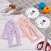 HOBBIESAY 6Pcs 3 Styles Plastic Knitting Ruler TOOL-HY0001-11-4