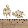 Brass & Shell & Clear Cubic Zirconia Pendants KK-G497-19G-3