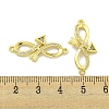 Rack Plating Brass Micro Pave Clear Cubic Zirconia Arrow Infinity Links KK-B091-48G-02-3