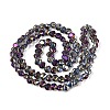 Electroplate Transparent Glass Beads Strands EGLA-Q133-01A-05-2