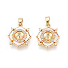 Brass Micro Pave Cubic Zirconia Cup Pearl Peg Bails Pin Pendants KK-T079-06G-1