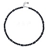 6MM Round Frosted Natural Obsidian and Column Natural Lava Rock Beaded Necklaces for Women Men LV4865-2-1