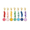 7Pcs Natural Freshwater Shell Chips & Smiling Face Alloy Enamel Pendant Decorations HJEW-JM04198-01-2