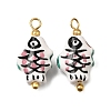 Handmade Porcelain Pendants PR-CBA0027-03G-04-1
