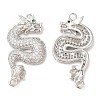 Brass Micro Pave Clear Cubic Zirconia Connector Charms X-KK-Q775-08P-1