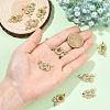 2Pcs 2 Colors Brass Micro Pave Cubic Zirconia with Resin Pendants KK-YW0004-47-5