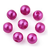 Spray Painted ABS Plastic Imitation Pearl Beads OACR-T015-05A-14-3