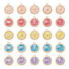 50Pcs 25 Style Zinc Alloy Enamel Pendants ENAM-BT0001-18-1