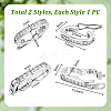 2Pcs 2 Styles 925 Sterling Silver Twister Clasps STER-GA0001-12P-2