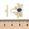 Brass Micro Pave Clear Cubic Zirconia Toggle Clasps KK-K391-20G-4