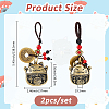 2Pcs Brass Pendant Decoration HJEW-FH0001-72-2