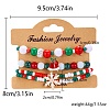 4Pcs Christmas Acrylic Rhinestone Bead Strech Bracelets Sets PW-WG4EE2D-01-1