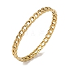 304 Stainless Steel Twisted Chain Hinged Cuff Bangles SA-CBAB92B-11G-2