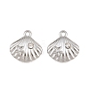 304 Stainless Steel with Crystal Rhinestone Charms RB-CBABFDA-11F-P-1
