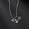 Stainless Steel Star Round Anchor Pendant Necklaces for Men SA2607-2