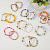 15Pcs 15 Style Ethnic Style Polymer Clay Heishi Surfer Stretch Bracelets Set BJEW-FI0001-41-5