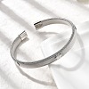 304 Stainless Steel Flat Snake Chains Cuff Bangles for Women BJEW-A067-01P-2
