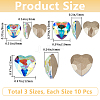 30Pcs 3 Styles Glass Rhinestone Cabochons RGLA-BBC0001-05-2