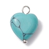 Natural & Synthetic Mixeed Gemstone Heart Charms PALLOY-JF02493-02-3