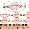 304 Stainless Steel Enamel Lip Link Chains CHS-K023-03G-05-2