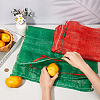 10Pcs 2 Colors Christmas Themed Plastic Drawstring Bags ABAG-CN0001-10-3