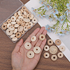CHGCRAFT 150Pcs 5 Styles Wood Beads WOOD-CA0001-75-3
