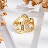 Rack Plating Brass Micro Pave Clear Cubic Zirconia Finger Rings for Women RJEW-M028-21G-1