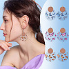 DIY Flat Round Butterfly Dangle Earrings Making Kits DIY-TA0012-29-7
