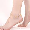 European and American Fashion Brass Cat Charm Anklets For Ladies Summer Holiday AJEW-BB14788-G-7