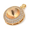 Brass Micro Pave Clear Cubic Zirconia Pendants KK-N254-118G-02-2