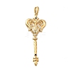 Brass Micro Pave Cubic Zirconia Big Pendants KK-B147-04G-07-1