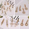 Clear Cubic Zirconia Padlock Drop Huggie Hoop Earrings EJEW-SW00005-06-3