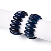 Oval Natural Agate Beaded Stretch Bracelets for Women Men G-Q601-23B-4