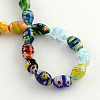 Oval Handmade Millefiori Glass Beads Strands X-LK-R004-37-2