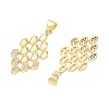 Brass Micro Pave Clear Cubic Zirconia Pendants CU-CBA83A6-02G-2