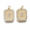 Brass Micro Pave Clear Cubic Zirconia Pendants KK-S356-234Z-G-NF-1