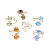 Flower Glass Finger Rings RJEW-JR00841-2