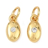 Brass Micro Pave Clear Cubic Zirconia Charms KK-F941-22G-1