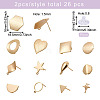 Kissitty 26Pcs Heart & Geometry Brass Stud Earring Findings KK-KS0001-20-12