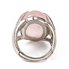 Oval Natural Rose Quartz Finger Ring G-Q184-06A-P-3