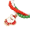 Christmas Alloy Enamel Charm Bracelets BJEW-JB12482-03-3