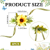 4Pcs Cloth Imitation Sunflower Wrist Corsages AJEW-CP0008-43-2