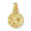 Brass Micro Pave Fuchsia Cubic Zirconia Pendants CU-OY002-03G-1