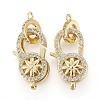 Brass Micro Pave Clear Cubic Zirconia Lobster Claw Clasps X-KK-K242-14G-1