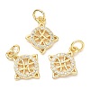 Rack Plating Brass Micro Pave Cubic Zirconia Pendants KK-A185-06G-1