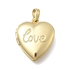 Valentine's Day Brass Heart Locket Pendants KK-D431-035G-G-1