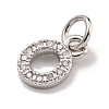 Initial Letter Brass with Cubic Zirconia Charms KK-Q814-26O-P-2