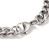 Ion Plating(IP) 304 Stainless Steel Curved Rectangle Link Chain Bracelets for Men BJEW-B096-47A-AS-3