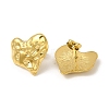 Ion Plating(IP) 304 Stainless Steel Textured Heart Stud Earrings for Women EJEW-I281-14G-2